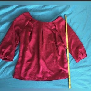 Vintage Talbots silk wine boat neck 3/4 sleeve blouse